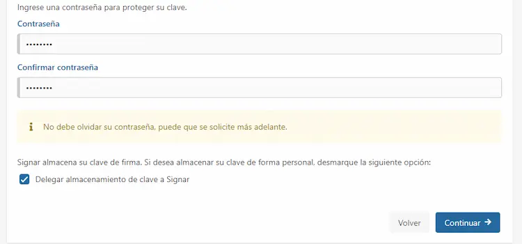 Paso 2 de la solicitud de un nuevo certificado con datos