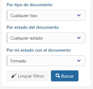 Filtrando los documentos que el usuario firmó